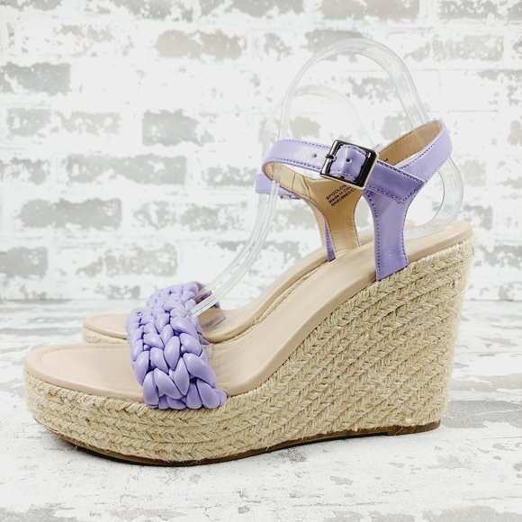 NEW BP. Goldie Purple Summer Braided Wedge Sandals X86 - Picture 1 of 9